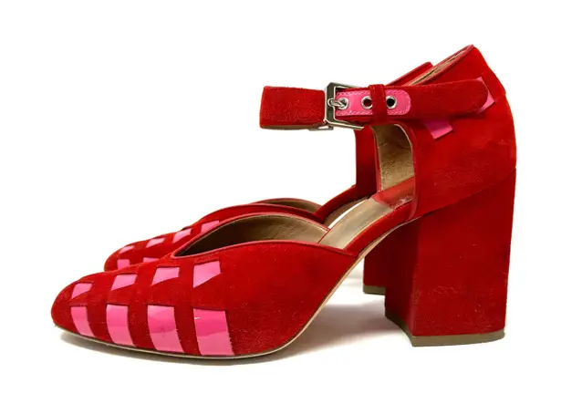 LAURENCE DÉCADE red suede Mary Jane shoes, made in Italy, size 40