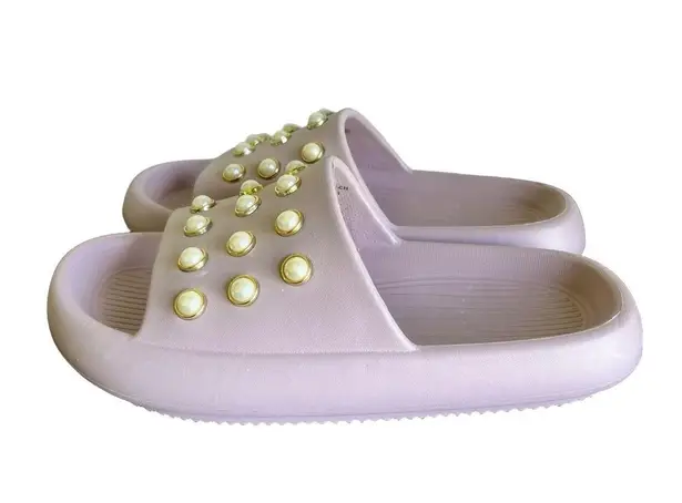 Kenneth Cole New York Mello Eva Pearl Women's Blush Slide Size 8 #B1416 Pink