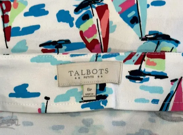 Talbots  Womens Nautical/Sailboat Print Skirt Sz 6P