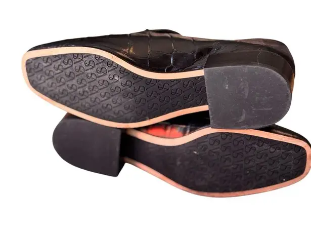 Via Spiga Black Croc Embossed Leather Loafers – Women US 6.5 / EU 36.5 / UK 3.5 Size 5.5