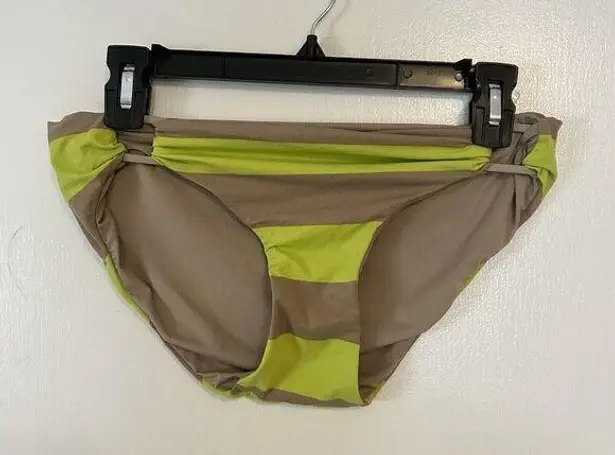 DKNY Women's Size Small S Bikini Bottom Neon Green Brown Y2K Vintage