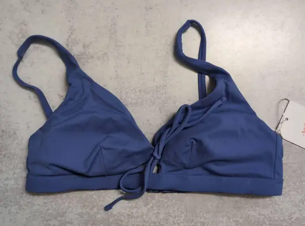 ANDIE NWT Blue Front Tie Adjustable Straps Crete Top Bikini Periwinkle Blue XS