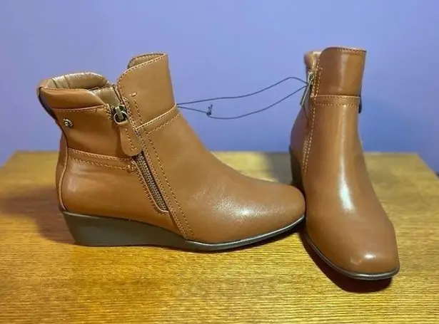 Anne Klein  Brown Maryjane Ankle Boots w/side zipper Size 7.5M-NWOB