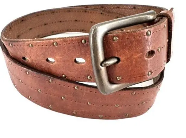 American Eagle  Outfitters Women's Leather Studded Buckle Waist Belt Brown Medium