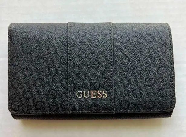 Guess  flap front multi compartment wallet black