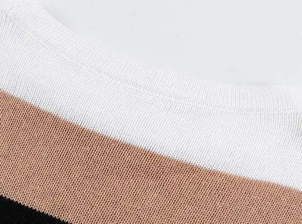 KNIT SWEATER ORANGE COLORBLOCK FLIRTY AND FUN Size M