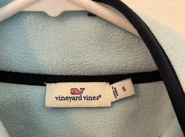 Vineyard Vines  Color Block Fleece Snap Shep Shirt Teal Blue