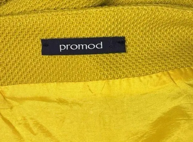 Promod Mustard Yellow Zip Front Pencil Straight Mini Athletic Golf Skirt Size 8