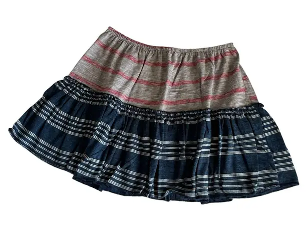 Urban Renewal Urban Outfitters Remade Striped Ruffle Mini Skirt Sz Medium/Large