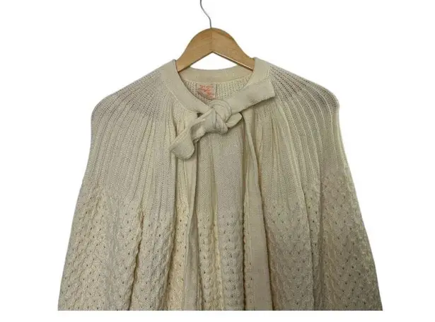 Vintage Acrylic Fibre 100% VIRGIN Soft Knit Open Tie Cardigan Sweater Romania