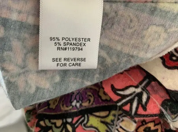 One World Live and Let Live Womens Plus Size 2X Multicolor Paisley Boho Blouse