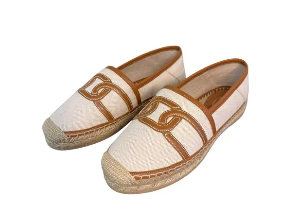 Tod’s NIB Gomma Kate Espadrille Flats in Beige Size 39 Brown