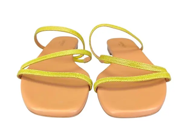 LK Bennett Revelle Lime London Sandals 41 US 10 Strappy Green Leather Flats Shoe