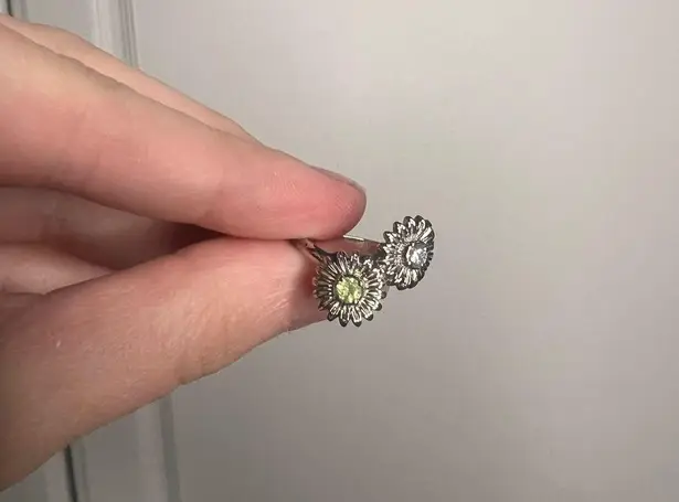 Sunflower Toi Et Moi Diamond Peridot 14k White Gold Ring 5