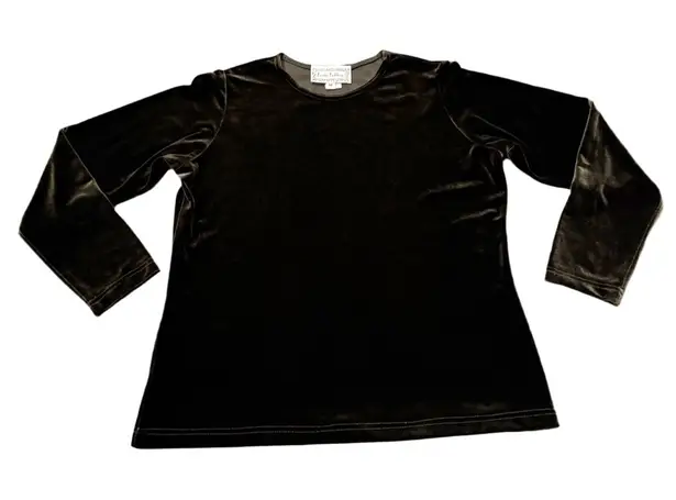 Vintage Lucia Lukken Dark Olive Green Velvet Top Size Medium Made in the USA
