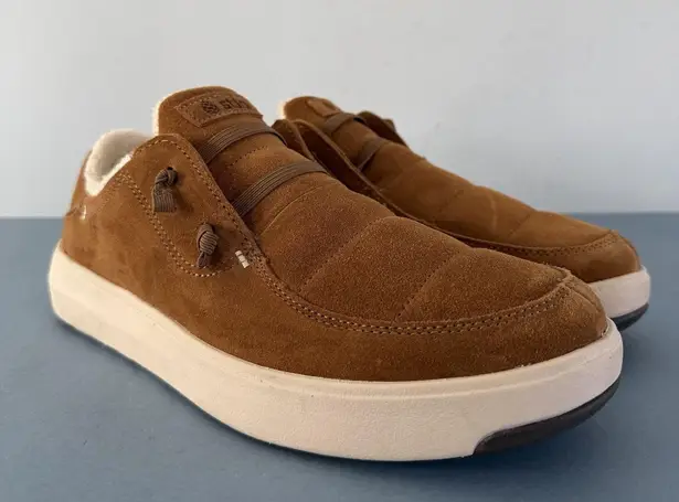 Stio Colter Low Top Mudslide Suede Slip On Sherpa Lined Sneakers Brown Size 9.5