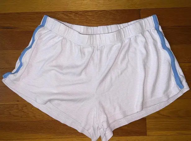 Lake Pima Cotton Pajama Shorts Pink Striped with Blue Trim Large Soft Cozy EUC - Image 1