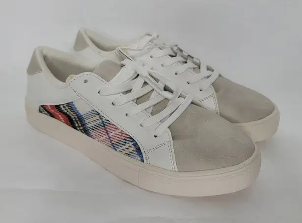 American Eagle  Outfitters Womens 8 White & Plaid Sneaker Shoes