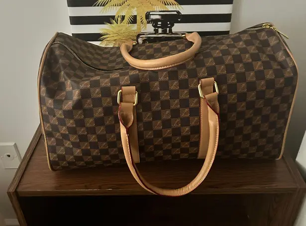 Large Checkerboard Pattern Duffle Bag thumbnail 5