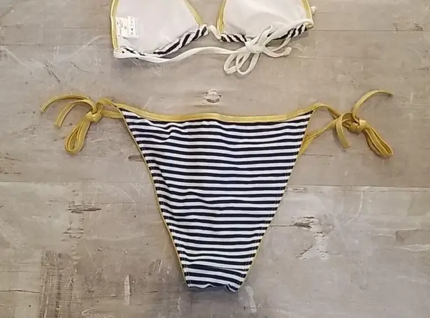đź’•DIANE'S BEACHWEARđź’• Blue Striped Sailor Triangle Top String Bikini M/L NWOT Size undefined