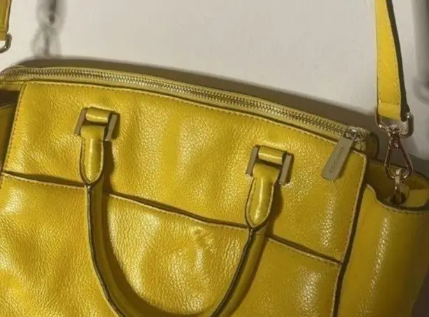 Michael Kors GUC Canary Yellow  Medium Sized Zippered Adjustable Strap Purse