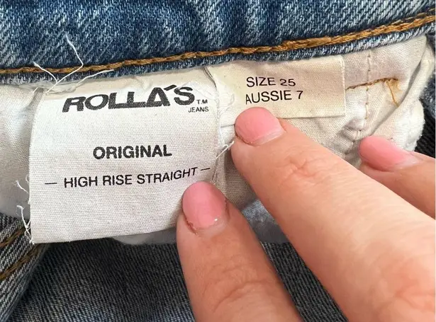 Rolla's  Original High Rise Straight Jean In Cindy Blue Wash