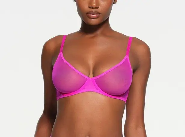 SKIMS ultra fine mesh scoop bra Size 34D
