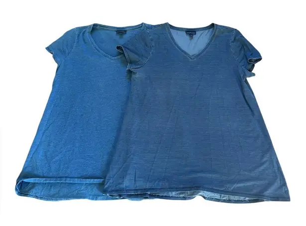J Jill Pure Jill Indigo Tee Shirt Bundle Of 2 Tops Womens Size Small Blue