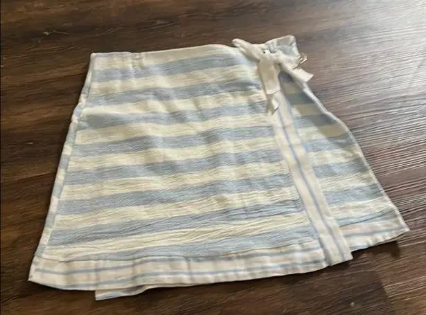 Hummingbird Blue and White Mini Wrap Skirt