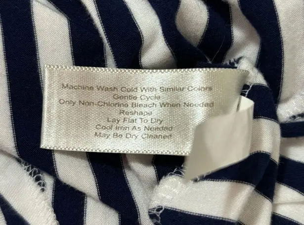 Boston Proper Nautical Navy and White Striped V-Neck Sleeveless Midi Dress S