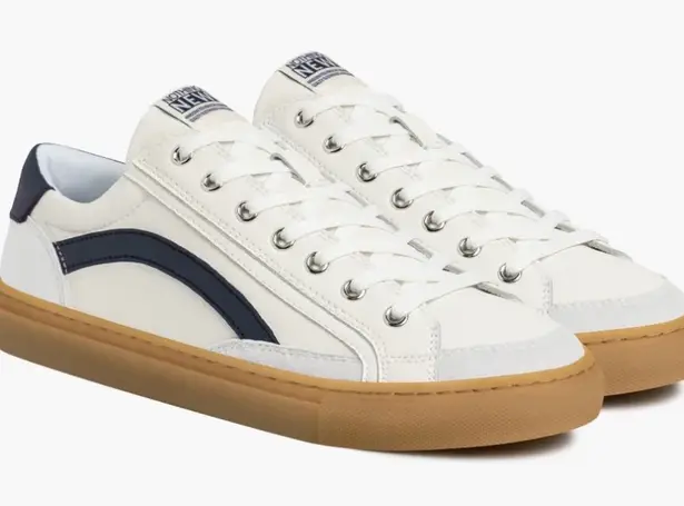Nothing New Women’s Saga One Navy and White Sneakers with Tan Sole Size 9
