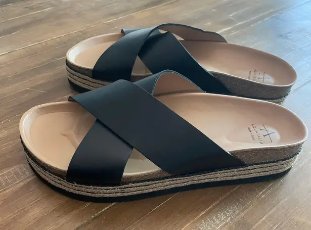 Aquatalia Ariana slip-on platform sandals Sz 10 Spain Brand New