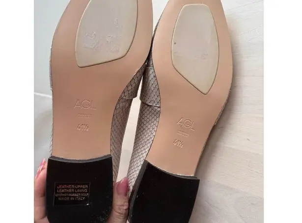 AGL Ivory snake embossing Loafers ATTILIO GIUSTI LEOMBRUNI Women size 41.5