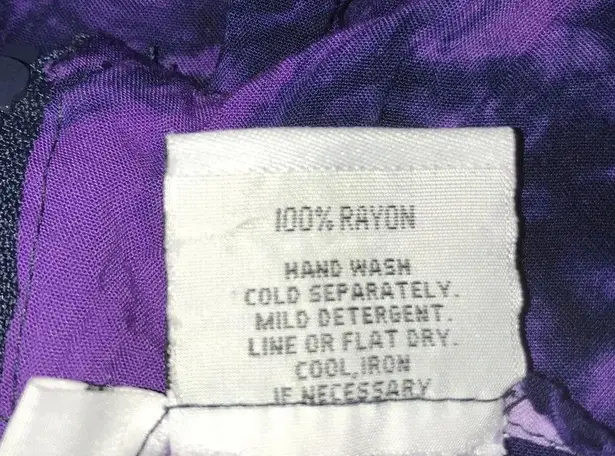 J & J FASHION HAWAII floral tie dye tank mini dress, faux wrap skirt size XL Purple