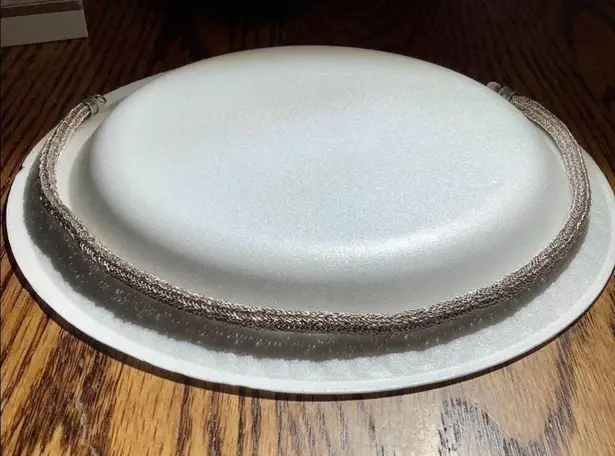 100% Silver Knitted Necklace & Earrings Set