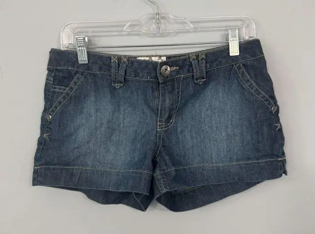 SO Denim Blue Jean Shorts Juniors Size 7 Cotton Polyester Spandex Blend