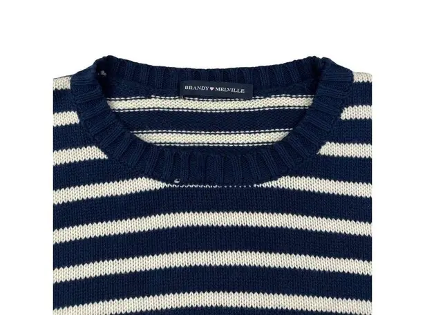 Brandy Melville  - Striped Knit Sweater in Navy Blue & White