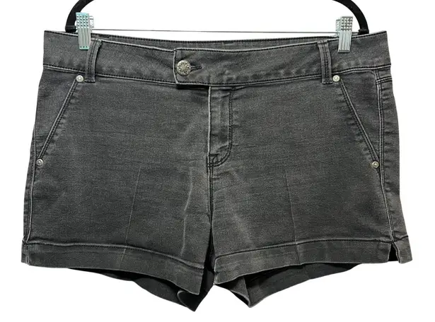 d. jeans New York Gray Denim Shorts Womens 16P Mid Rise Stretch Casual