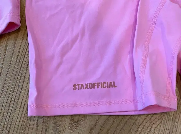 Stax Official Cropped Tank and Bike Shorts in Pink Size M