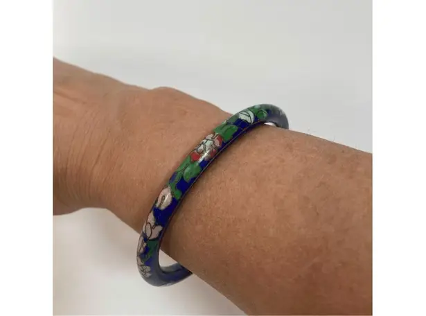 Vintage Blue Cloisonne Bangle Bracelet