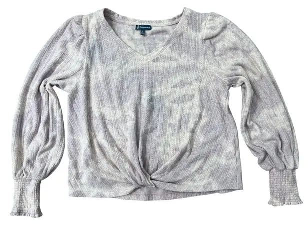 Democracy Purple White Tie Dye Twist Shirt Size Medium Retro Boho Hippie Chic