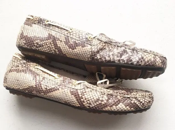 Isaac Mizrahi Live Snakeskin Driving Loafers