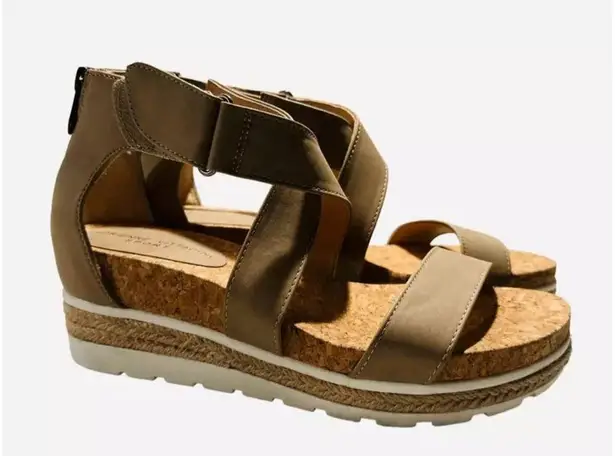 Adrienne Vittadini Adrienne vittafini Modern Platform Cork Sandals Strappy Gladiator Wedge Shoes 9