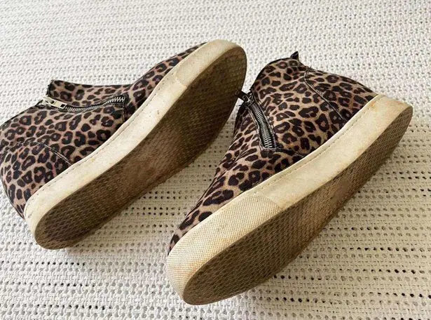 Soda Zip Platform Leopard Print Womens Sneakers Size 9