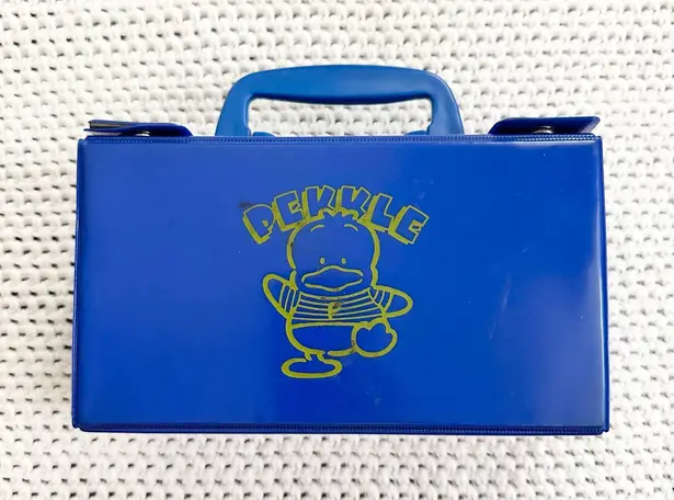 Pekkle Sanrio 95 Vintage Vinyl Window Case Handle Snap Closure Collapsible Blue