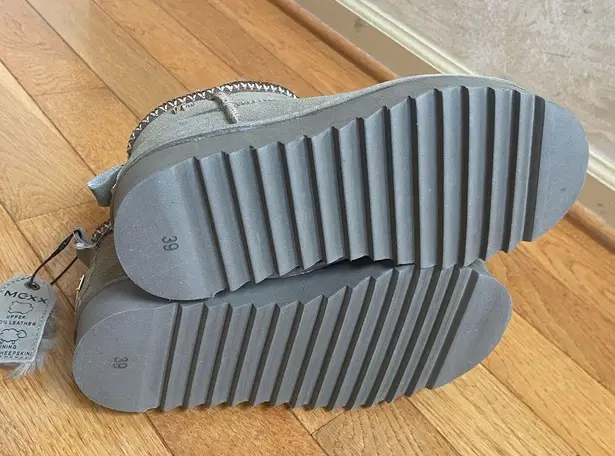 Mexx Olive suede Genuine shearling Ankle Mini Boots Sz 39 Green