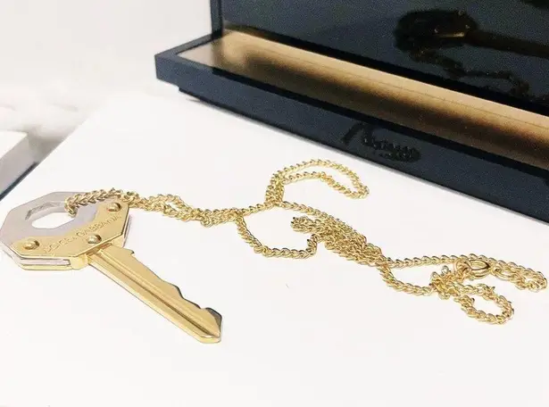 Dolce & Gabbana Authentic  RARE Vintage Large Gold Y2K Key Necklace