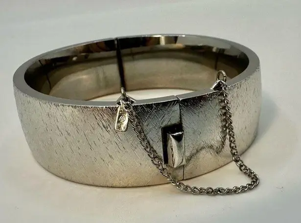 Monet  silver tone wide vintage safety chain bracelet