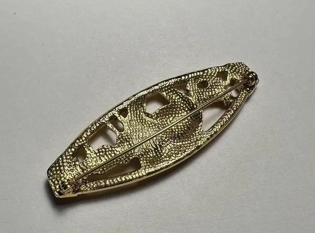 Elephant With Other Animals Gold Tone Brooch Pin