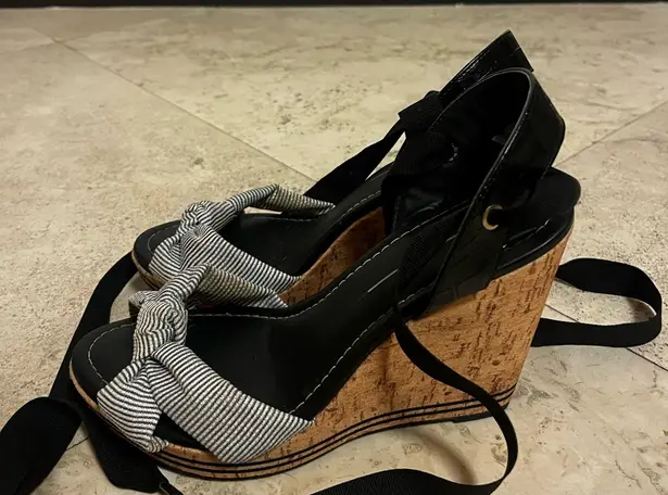Melissa Black and White Wedge Sandals